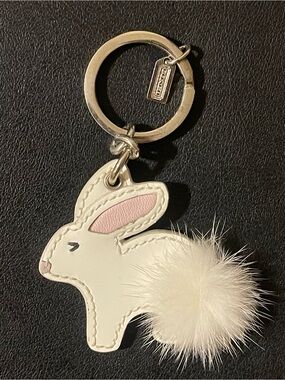 Coach Rabbit Mink Bunny keychain fob